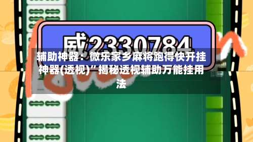 辅助神器：微乐家乡麻将跑得快开挂神器(透视)”揭秘透视辅助万能挂用法-第2张图片