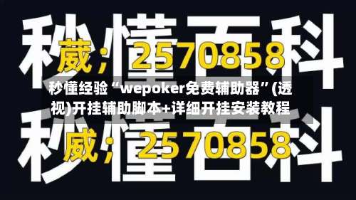 秒懂经验“wepoker免费辅助器”(透视)开挂辅助脚本+详细开挂安装教程-第1张图片