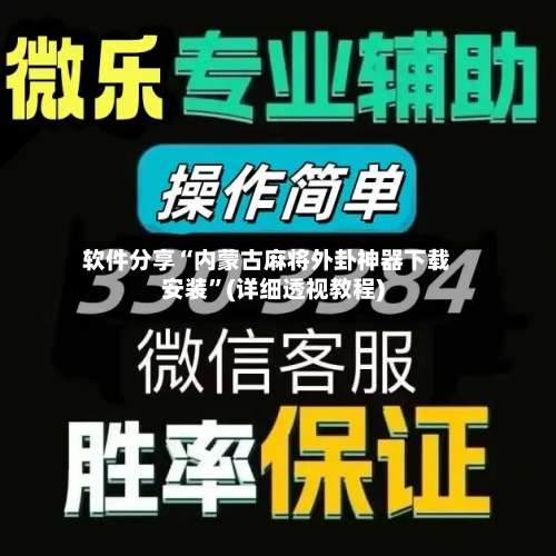 软件分享“内蒙古麻将外卦神器下载安装”(详细透视教程)-第1张图片
