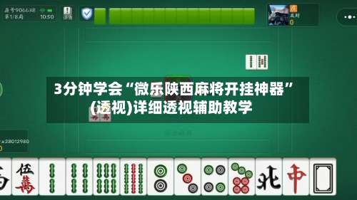 3分钟学会“微乐陕西麻将开挂神器”(透视)详细透视辅助教学-第3张图片