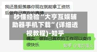 秒懂经验“大亨互娱辅助器手机下载	”(详细透视教程)-知乎-第2张图片