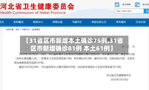 【31省区市新增本土确诊75例,31省区市新增确诊81例 本土61例】-第3张图片