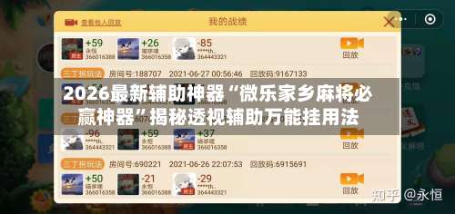 2026最新辅助神器“微乐家乡麻将必赢神器”揭秘透视辅助万能挂用法-第2张图片