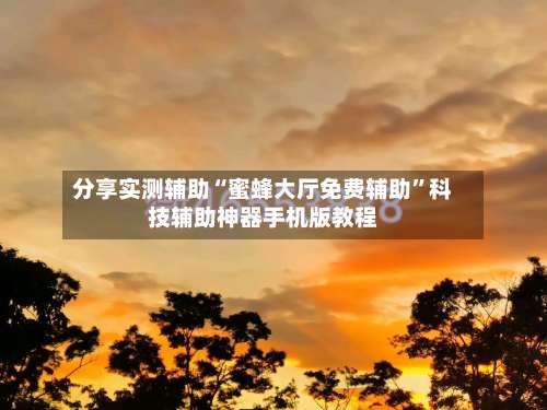 分享实测辅助“蜜蜂大厅免费辅助”科技辅助神器手机版教程-第1张图片