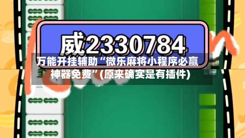 万能开挂辅助“微乐麻将小程序必赢神器免费	”(原来确实是有插件)-第1张图片