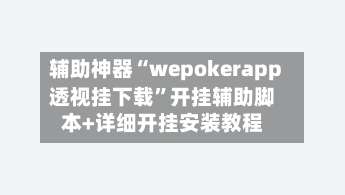 辅助神器“wepokerapp透视挂下载”开挂辅助脚本+详细开挂安装教程-第1张图片