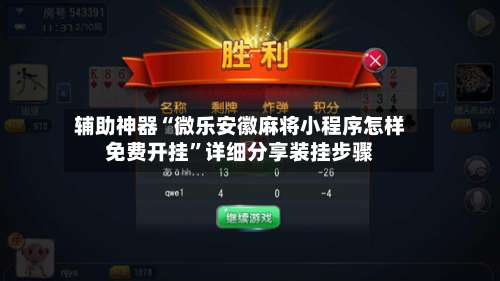 辅助神器“微乐安徽麻将小程序怎样免费开挂”详细分享装挂步骤-第2张图片