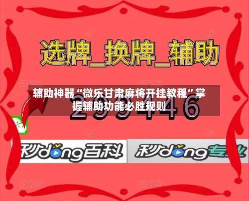 辅助神器“微乐甘肃麻将开挂教程”掌握辅助功能必胜规则-第3张图片