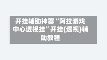 开挂辅助神器“阿拉游戏中心透视挂”开挂(透视)辅助教程-第1张图片