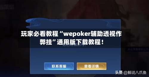 玩家必看教程“wepoker辅助透视作弊挂”通用版下载教程！-第3张图片