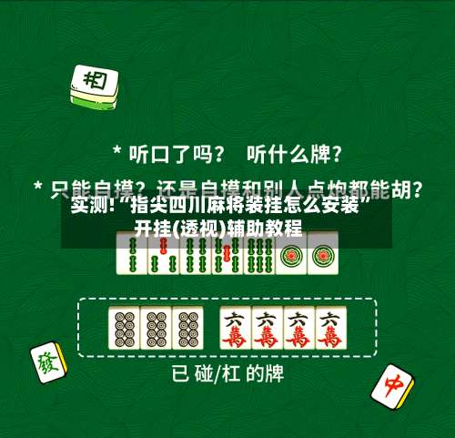 实测!“指尖四川麻将装挂怎么安装”开挂(透视)辅助教程-第3张图片