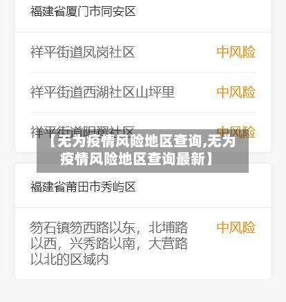 【无为疫情风险地区查询,无为疫情风险地区查询最新】-第1张图片