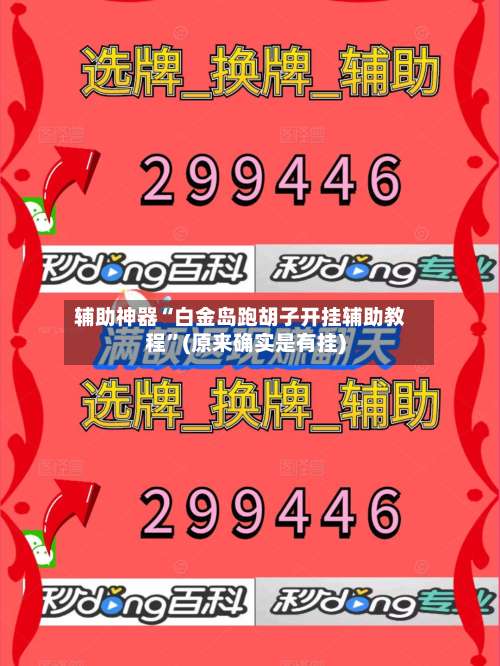 辅助神器“白金岛跑胡子开挂辅助教程”(原来确实是有挂)-第1张图片