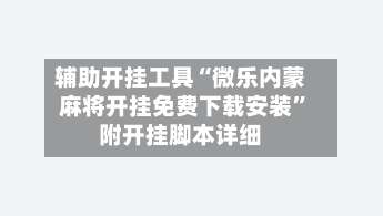 辅助开挂工具“微乐内蒙麻将开挂免费下载安装	”附开挂脚本详细-第3张图片