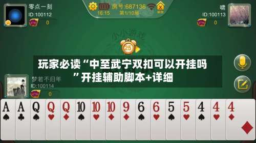 玩家必读“中至武宁双扣可以开挂吗”开挂辅助脚本+详细-第1张图片