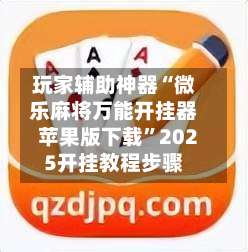玩家辅助神器“微乐麻将万能开挂器苹果版下载	”2025开挂教程步骤-第2张图片