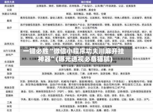 一键必胜“微信小程序功夫川麻开挂神器”(曝光透视必备猫腻)-第1张图片