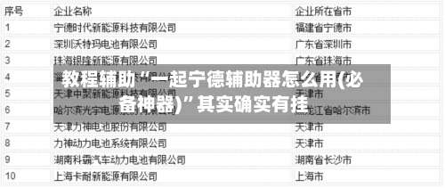 教程辅助“一起宁德辅助器怎么用(必备神器)”其实确实有挂-第1张图片