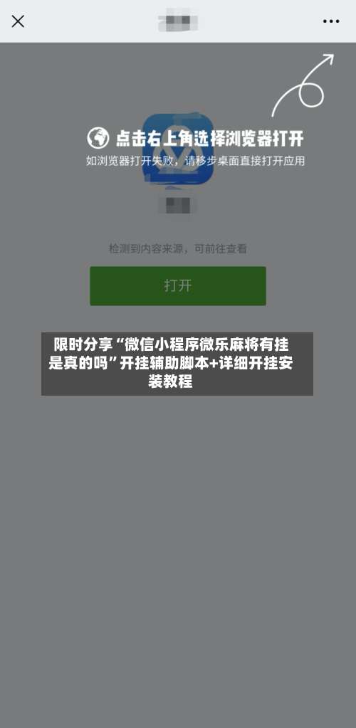 限时分享“微信小程序微乐麻将有挂是真的吗	”开挂辅助脚本+详细开挂安装教程-第2张图片