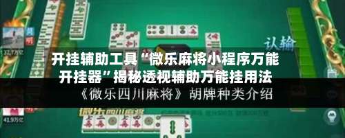 开挂辅助工具“微乐麻将小程序万能开挂器”揭秘透视辅助万能挂用法-第2张图片