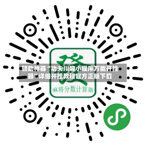 辅助神器“功夫川麻小程序万能开挂器”详细开挂教程官方正版下载-第1张图片