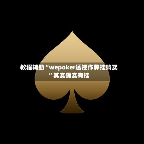 教程辅助“wepoker透视作弊挂购买”其实确实有挂-第1张图片