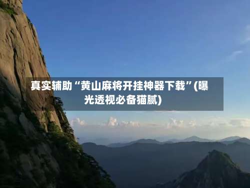 真实辅助“黄山麻将开挂神器下载”(曝光透视必备猫腻)-第1张图片