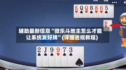 辅助最新信息“微乐斗地主怎么才能让系统发好牌	”(详细透视教程)-第2张图片
