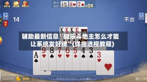 辅助最新信息“微乐斗地主怎么才能让系统发好牌”(详细透视教程)-第1张图片