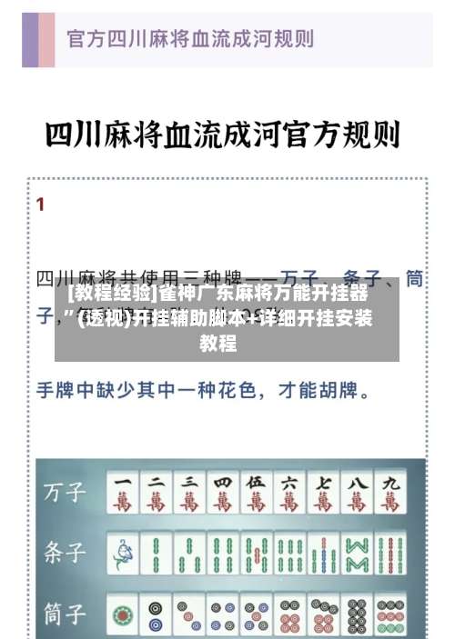 [教程经验]雀神广东麻将万能开挂器”(透视)开挂辅助脚本+详细开挂安装教程-第1张图片
