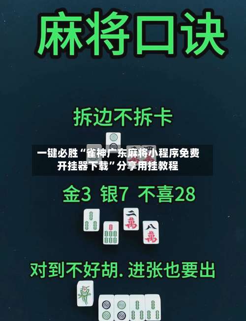 一键必胜“雀神广东麻将小程序免费开挂器下载”分享用挂教程-第2张图片