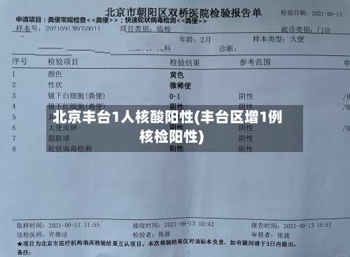 北京丰台1人核酸阳性(丰台区增1例核检阳性)-第1张图片