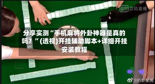 分享实测“手机麻将外卦神器是真的吗？”(透视)开挂辅助脚本+详细开挂安装教程-第3张图片