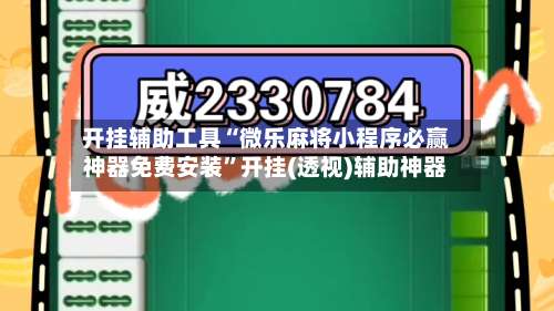 开挂辅助工具“微乐麻将小程序必赢神器免费安装	”开挂(透视)辅助神器-第2张图片