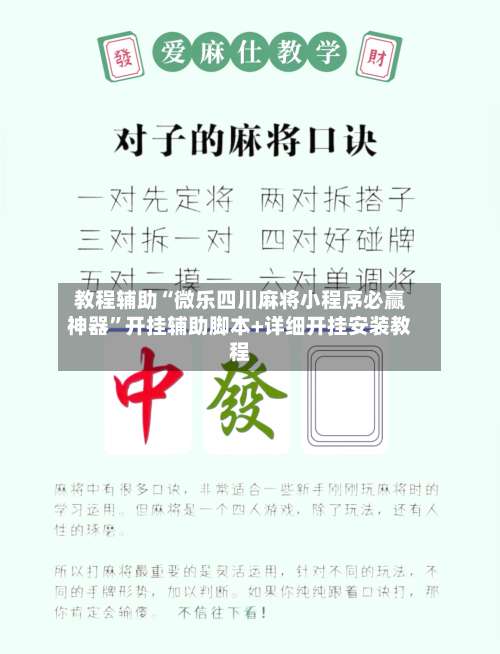 教程辅助“微乐四川麻将小程序必赢神器”开挂辅助脚本+详细开挂安装教程-第2张图片