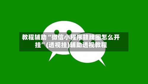 教程辅助“微信小程序赣牌圈怎么开挂”(透视挂)辅助透视教程-第3张图片