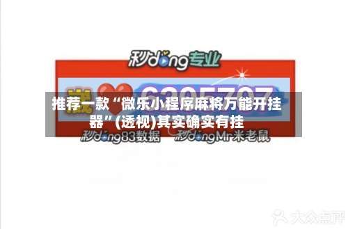 推荐一款“微乐小程序麻将万能开挂器”(透视)其实确实有挂-第1张图片