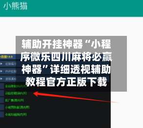 辅助开挂神器“小程序微乐四川麻将必赢神器”详细透视辅助教程官方正版下载-第2张图片