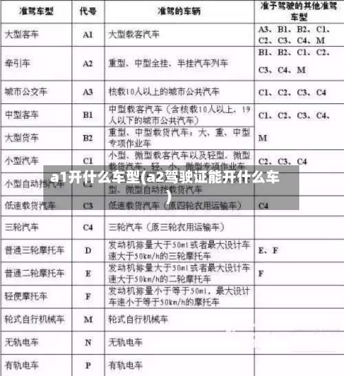 a1开什么车型(a2驾驶证能开什么车)-第1张图片