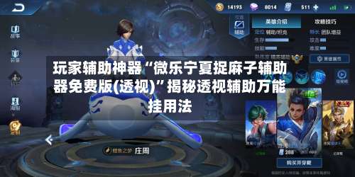 玩家辅助神器“微乐宁夏捉麻子辅助器免费版(透视)	”揭秘透视辅助万能挂用法-第1张图片