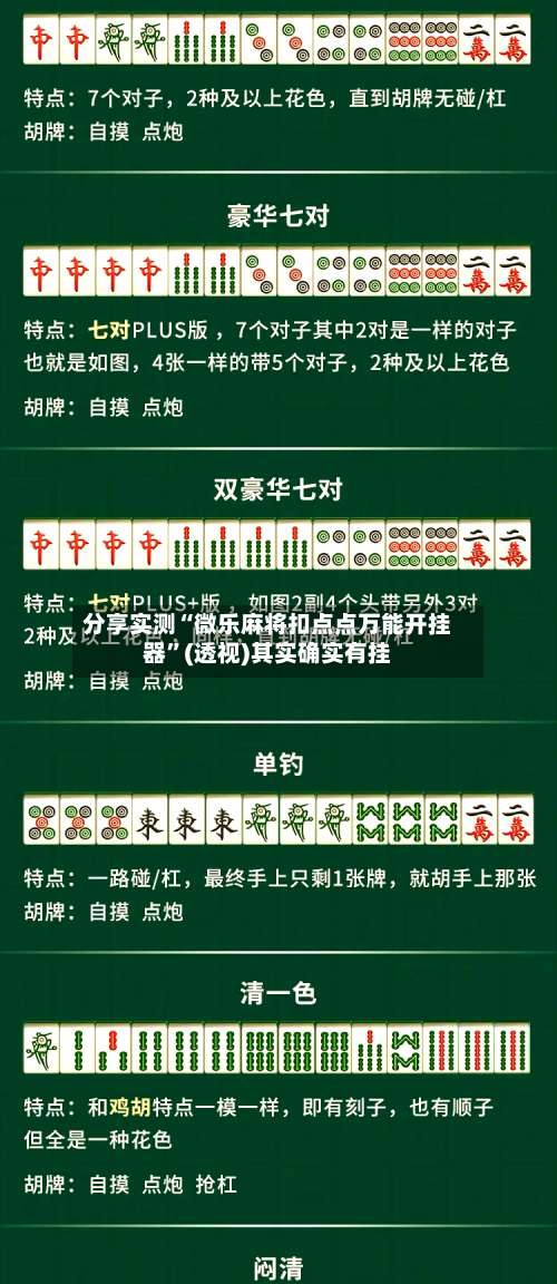 分享实测“微乐麻将扣点点万能开挂器	”(透视)其实确实有挂-第1张图片