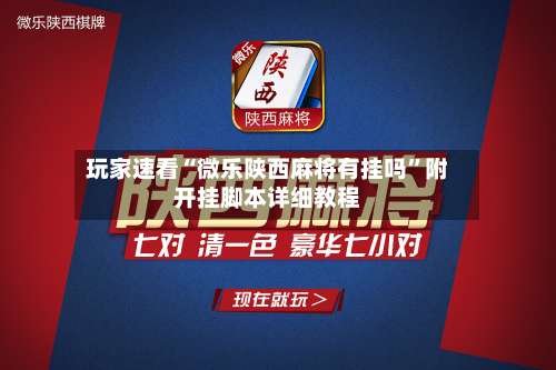 玩家速看“微乐陕西麻将有挂吗	”附开挂脚本详细教程-第2张图片