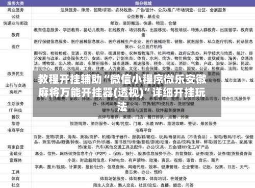 教程开挂辅助“微信小程序微乐安徽麻将万能开挂器(透视)”详细开挂玩法-第1张图片