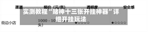 实测教程“赌神十三张开挂神器	”详细开挂玩法-第2张图片