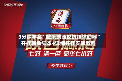 3分钟学会“微乐陕西挖坑挂辅助器”开挂辅助脚本+详细开挂安装教程-第1张图片