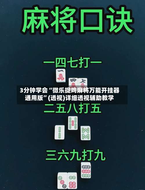 3分钟学会“微乐捉鸡麻将万能开挂器通用版	”(透视)详细透视辅助教学-第2张图片