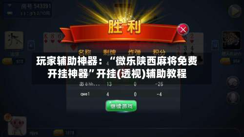 玩家辅助神器：“微乐陕西麻将免费开挂神器”开挂(透视)辅助教程-第2张图片