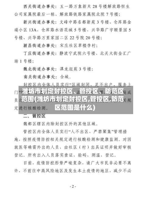 潍坊市划定封控区、管控区	、防范区范围(潍坊市划定封控区,管控区,防范区范围是什么)-第1张图片
