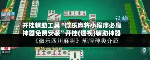 开挂辅助工具“微乐麻将小程序必赢神器免费安装”开挂(透视)辅助神器-第3张图片