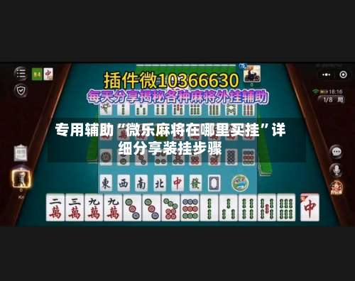 专用辅助“微乐麻将在哪里买挂	”详细分享装挂步骤-第1张图片